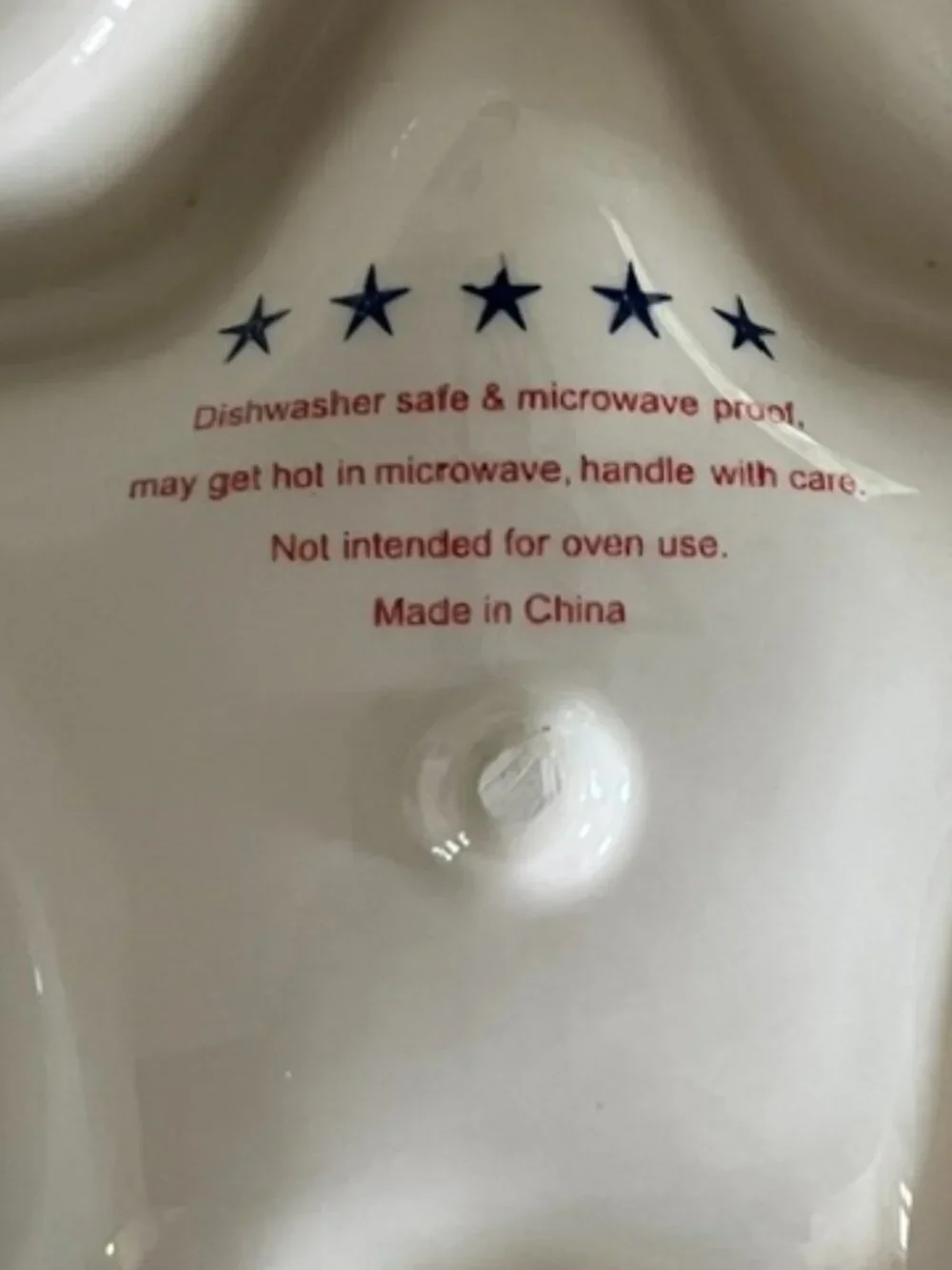 Patriotic Red white and blue star chip and dip ceramic server